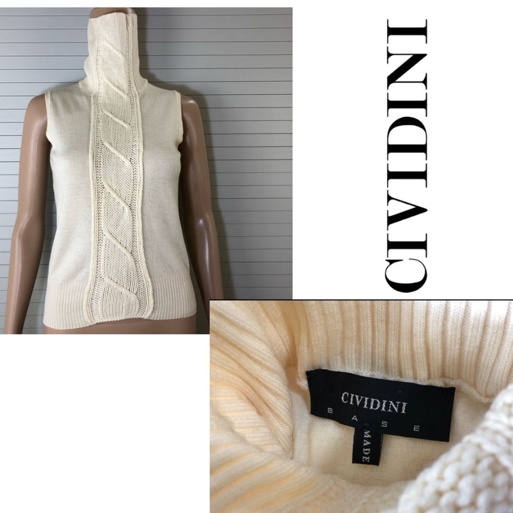 CIVIDINI merino mock neck sleeveless sweater